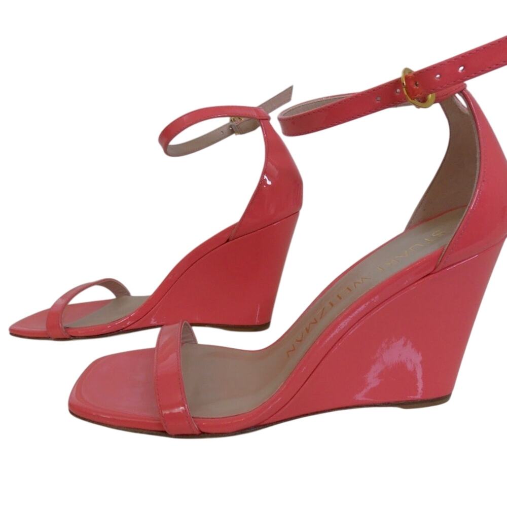 Stuart Weitzman Nudistcurve 85 Wedge Heels Salmon Womens 6 Like New